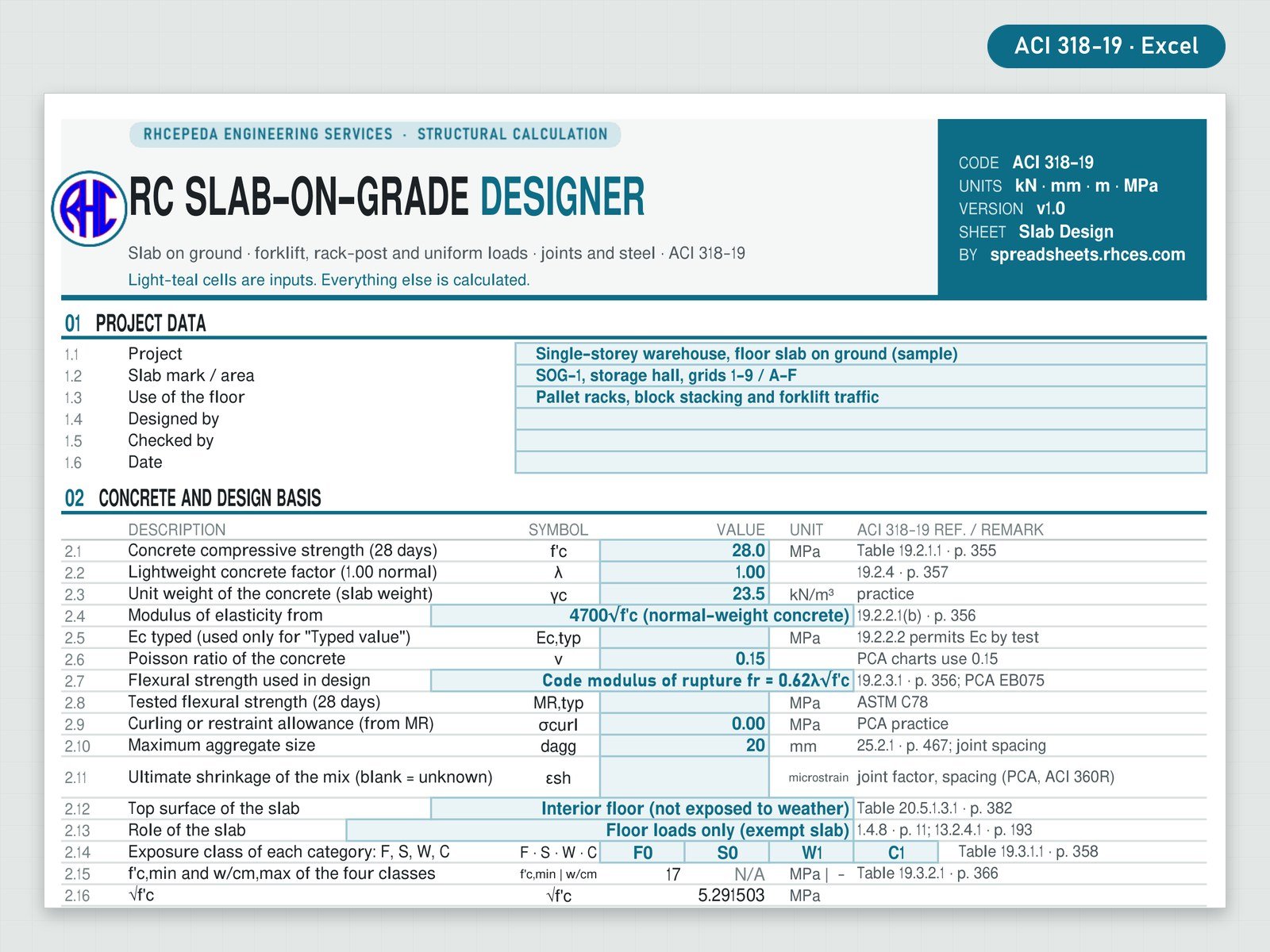 Preview of RC Slab-on-Grade Designer (ACI 318-19)