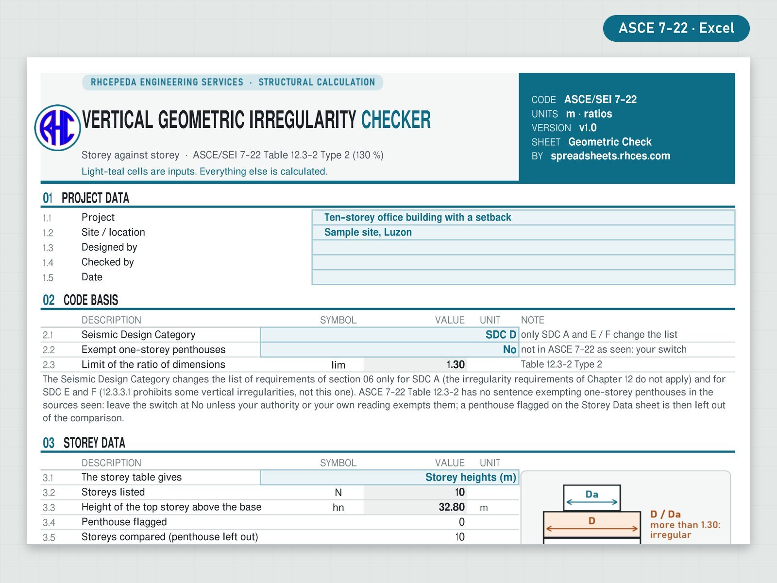 Preview of Vertical Geometric Irregularity Checker (ASCE 7-22)