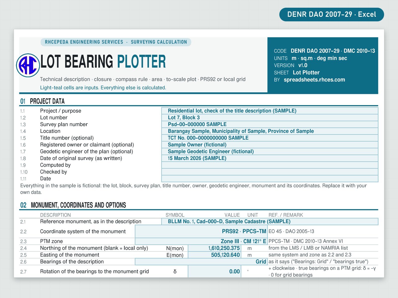 Preview of Lot Bearing Plotter
