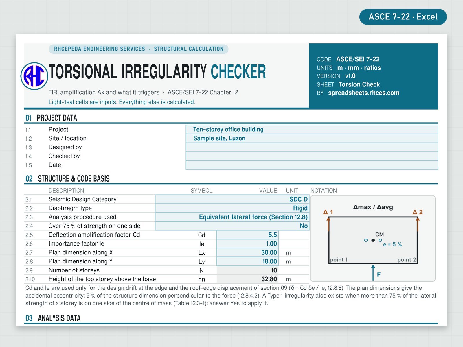 Preview of Torsional Irregularity Checker (ASCE 7-22)