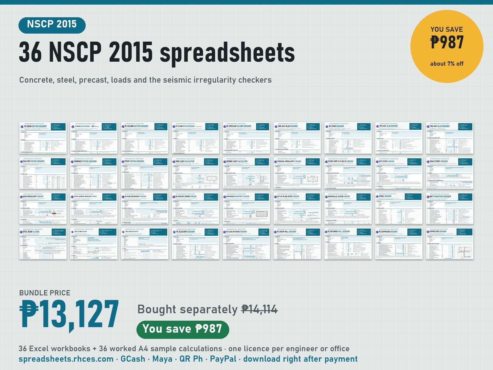 Preview of NSCP 2015 Bundle: 36 Spreadsheets