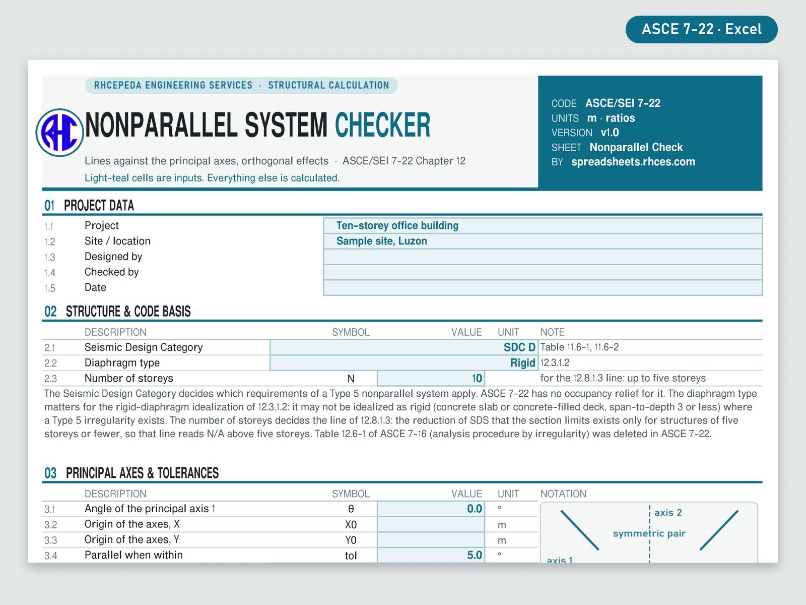 Preview of Nonparallel System Checker (ASCE 7-22)