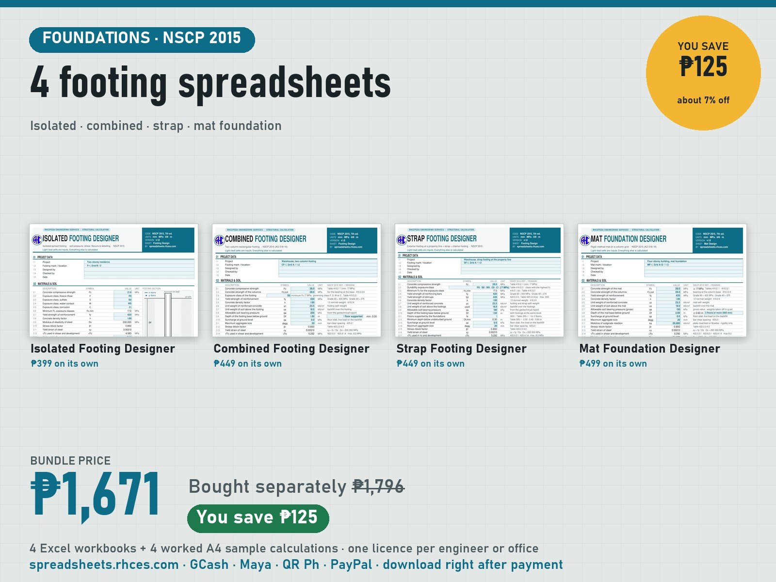 Preview of Foundations Bundle: 4 Spreadsheets (NSCP 2015)