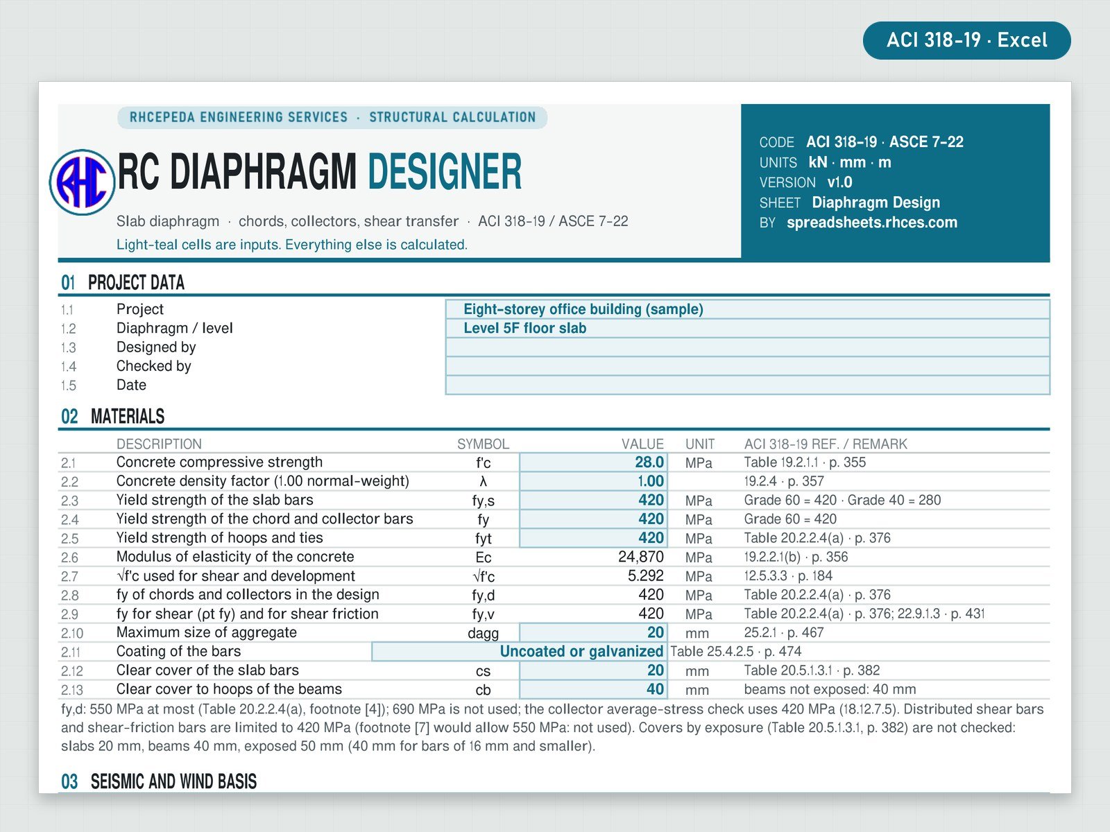 Preview of RC Diaphragm Designer (ACI 318-19)