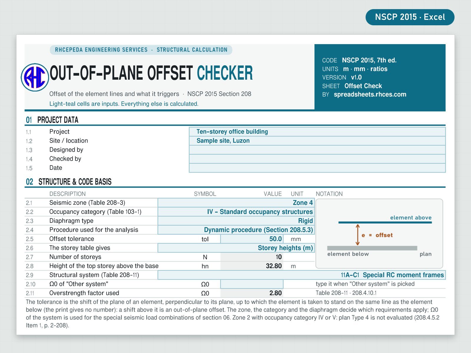 Preview of Out-of-Plane Offset Checker (NSCP 2015)