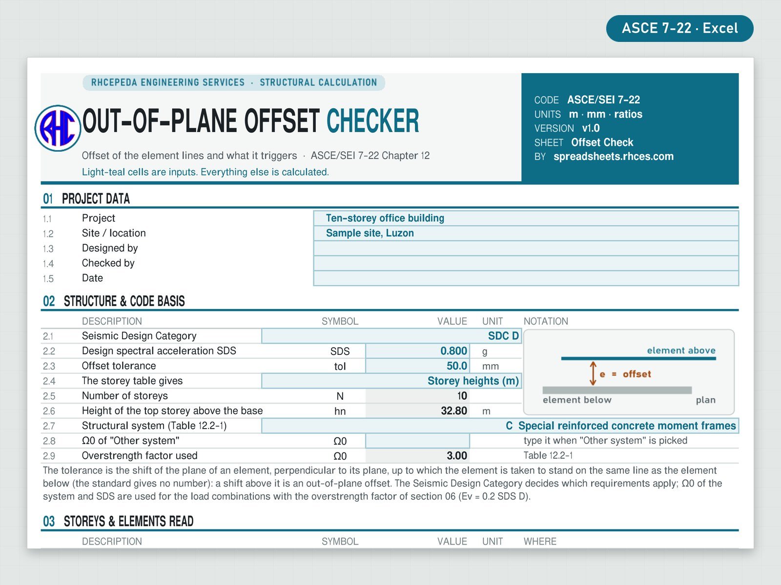 Preview of Out-of-Plane Offset Checker (ASCE 7-22)