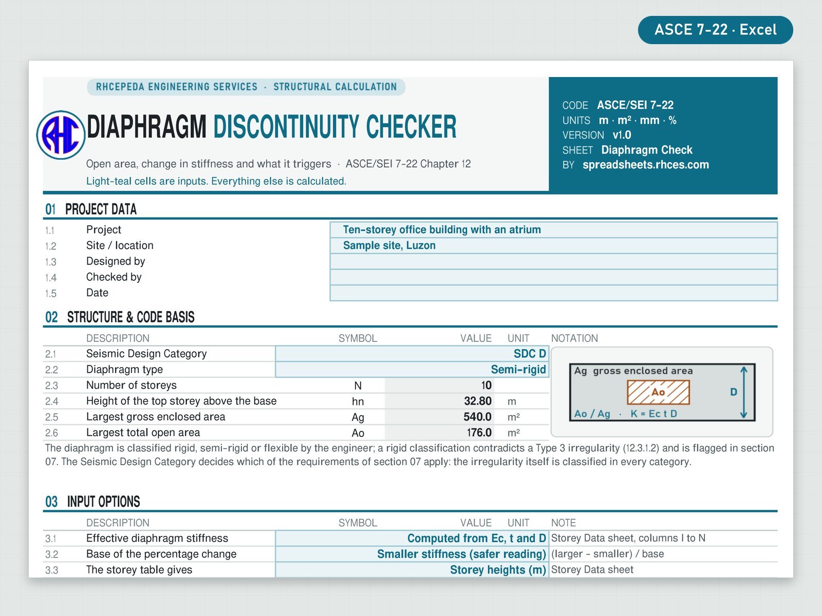 Preview of Diaphragm Discontinuity Checker (ASCE 7-22)