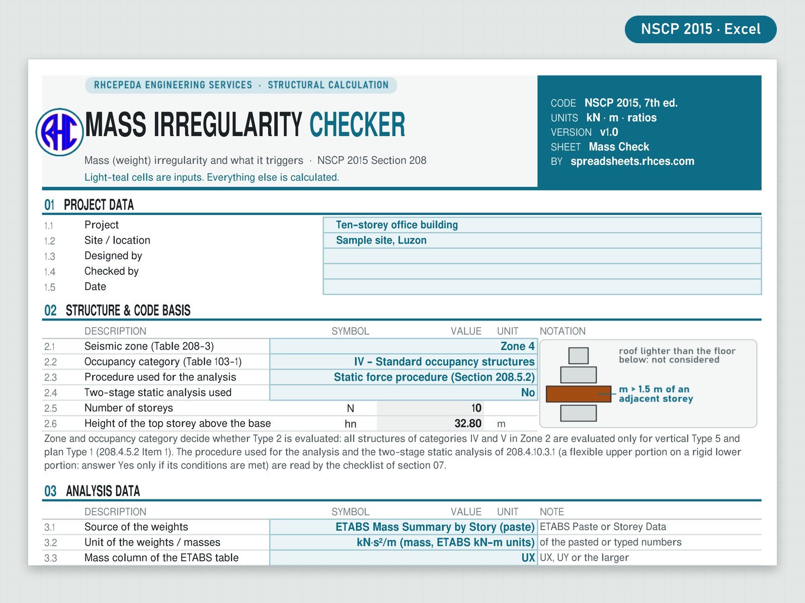 Preview of Mass Irregularity Checker (NSCP 2015)