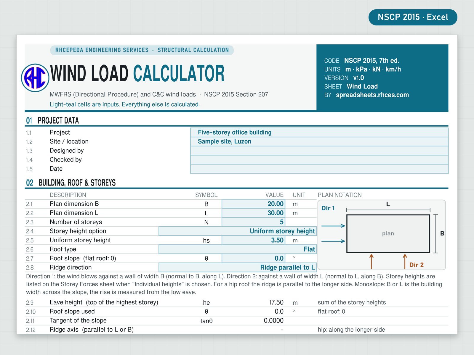 Preview of Wind Load Calculator (NSCP 2015)